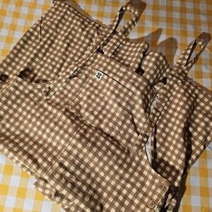 Lucy and Yak Brown Checkered Overalls Dungarees